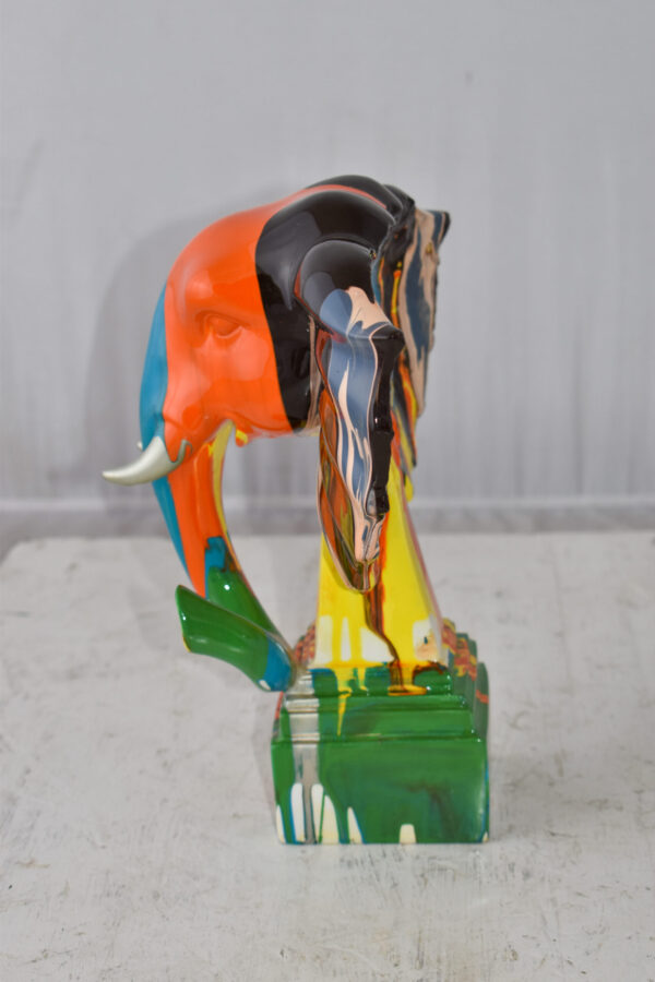 Elephant Ears Modern Looking Multicolored Resin Statue Size: 11" x 7" x 11"H - Image 6