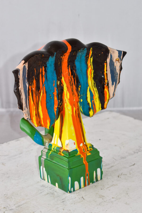 Elephant Ears Modern Looking Multicolored Resin Statue Size: 11" x 7" x 11"H - Image 7