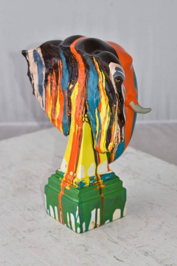 Elephant Ears Modern Looking Multicolored Resin Statue Size: 11" x 7" x 11"H - Image 9