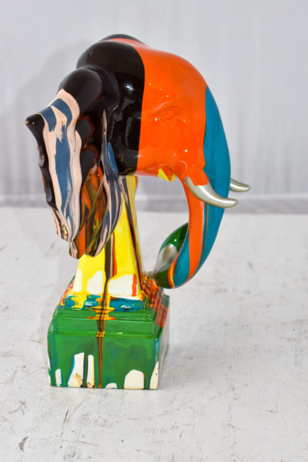 Elephant Ears Modern Looking Multicolored Resin Statue Size: 11" x 7" x 11"H - Image 10