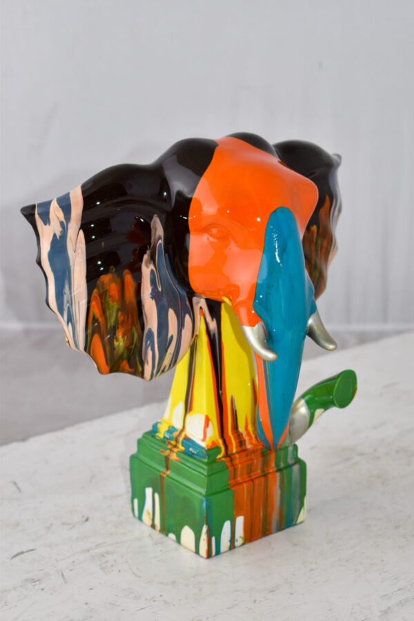 Elephant Ears Modern Looking Multicolored Resin Statue Size: 11" x 7" x 11"H - Image 11