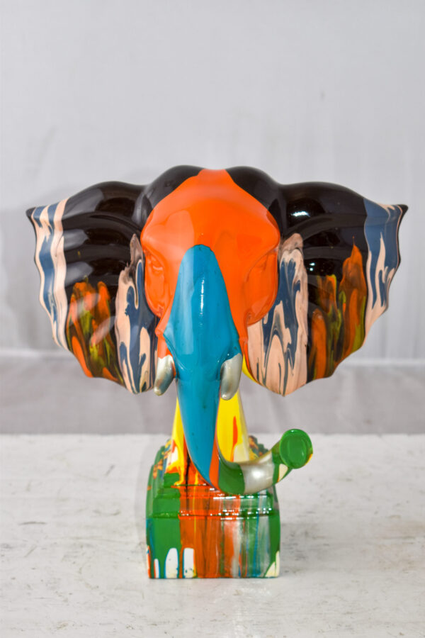 Elephant Ears Modern Looking Multicolored Resin Statue Size: 11" x 7" x 11"H - Image 12