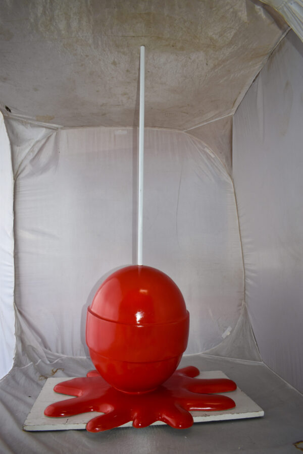 Giant Red Lollipop Melted on The Ground Resin Statue Size: 31" x 27" x 56"H - Image 9