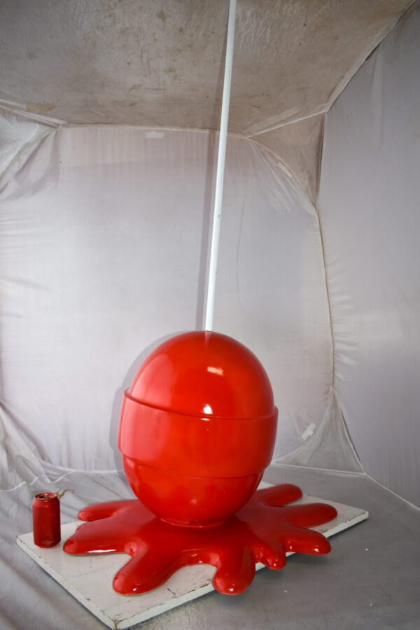 Giant Red Lollipop Melted on The Ground Resin Statue Size: 31" x 27" x 56"H - Image 8