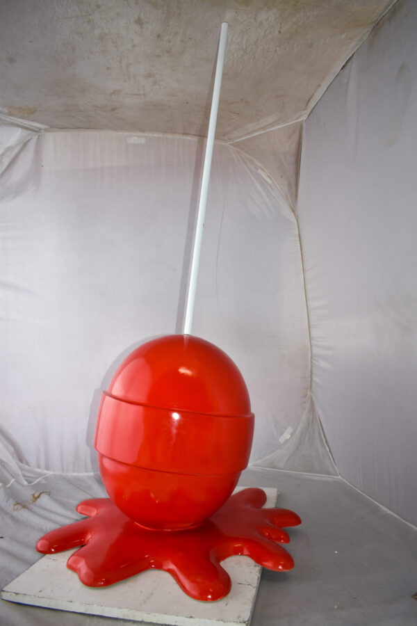 Giant Red Lollipop Melted on The Ground Resin Statue Size: 31" x 27" x 56"H - Image 7