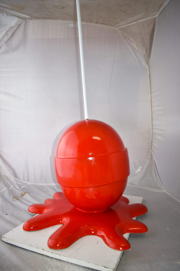 Giant Red Lollipop Melted on The Ground Resin Statue Size: 31" x 27" x 56"H - Image 4