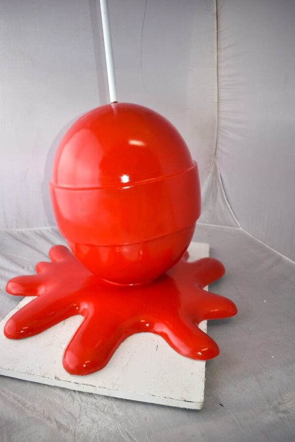 Giant Red Lollipop Melted on The Ground Resin Statue Size: 31" x 27" x 56"H - Image 3