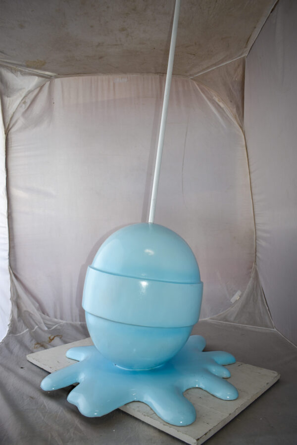 Giant Blue Lollipop Melted on The Ground Resin Statue Size: 31" x 27" x 56"H - Image 2