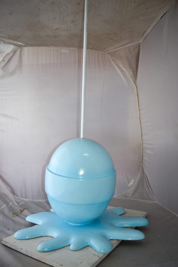 Giant Blue Lollipop Melted on The Ground Resin Statue Size: 31" x 27" x 56"H - Image 7