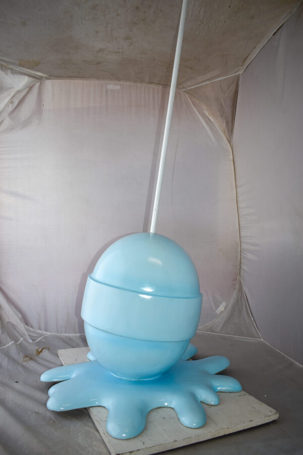 Giant Blue Lollipop Melted on The Ground Resin Statue Size: 31" x 27" x 56"H - Image 6