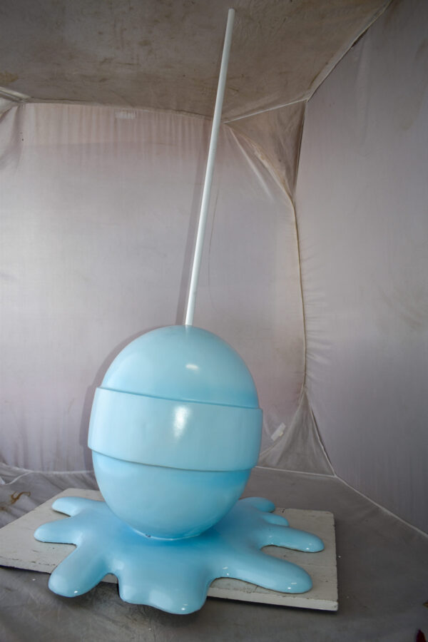 Giant Blue Lollipop Melted on The Ground Resin Statue Size: 31" x 27" x 56"H - Image 5