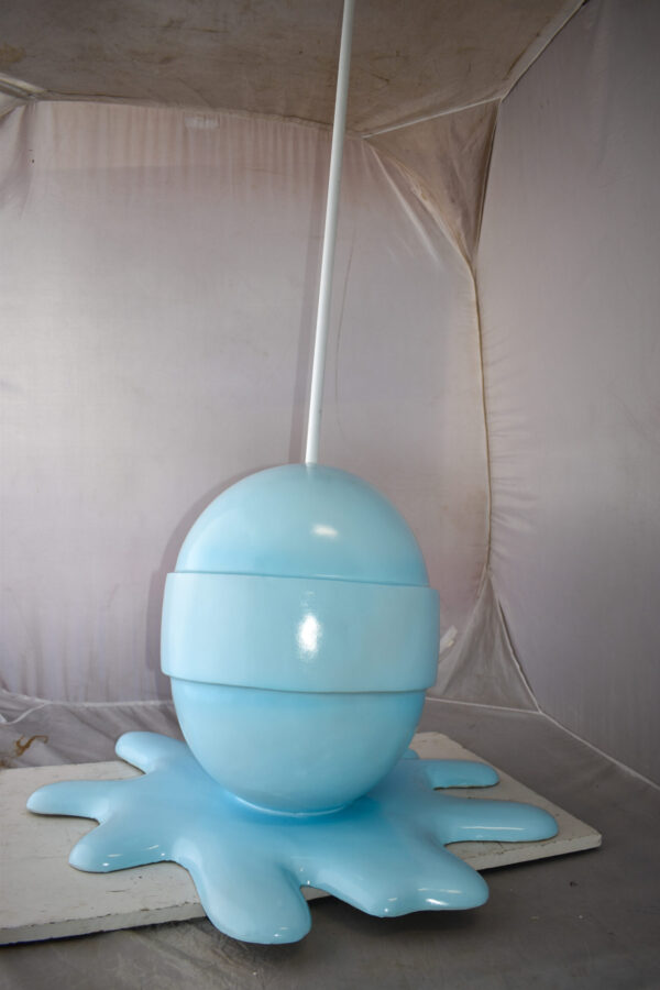 Giant Blue Lollipop Melted on The Ground Resin Statue Size: 31" x 27" x 56"H - Image 4