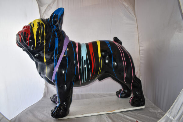 French Bulldog with Paint Drops Giant Resin Statue Size: 52" x 24" x 38"H - Image 3