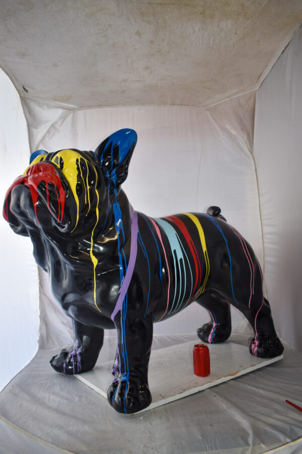 French Bulldog with Paint Drops Giant Resin Statue Size: 52" x 24" x 38"H - Image 4