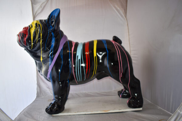 French Bulldog with Paint Drops Giant Resin Statue Size: 52" x 24" x 38"H - Image 13