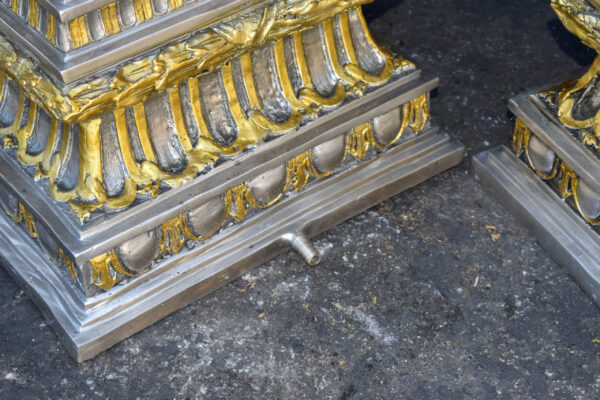 Four Lifesize Garden Statue Fountains Gold and Silver Size: 72" x 72" x 60"H - Image 9