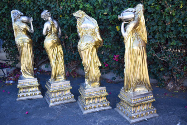 Four Lifesize Garden Statue Fountains Gold and Silver Size: 72" x 72" x 60"H - Image 10