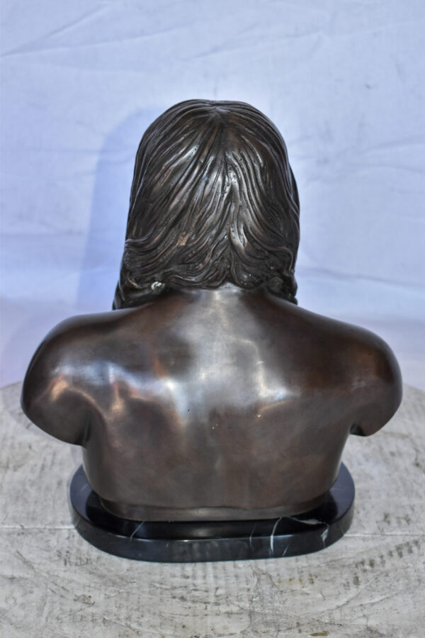 Bust Of Native American Indian Brave Bronze State Size: 12" x 7" x 14"H - Image 5