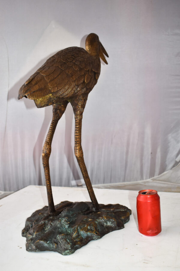 Great Blue Heron Brown Patina Bronze Statue Size: 25" x 15" x 25"H - Image 3