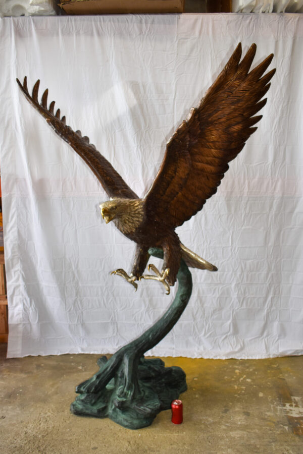 Giant Eagle in Action Looking for Prey Bronze Statue Size: 60" x 40" x 78"H - Image 4