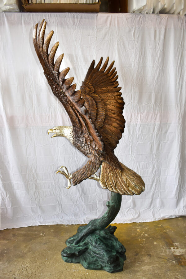 Giant Eagle in Action Looking for Prey Bronze Statue Size: 60" x 40" x 78"H - Image 6