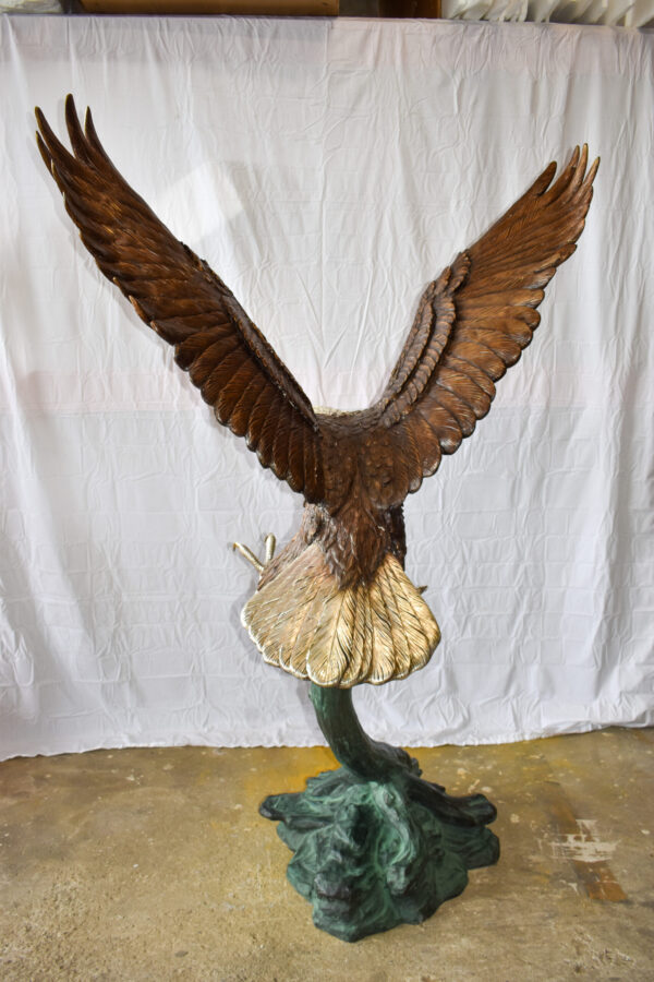 Giant Eagle in Action Looking for Prey Bronze Statue Size: 60" x 40" x 78"H - Image 7