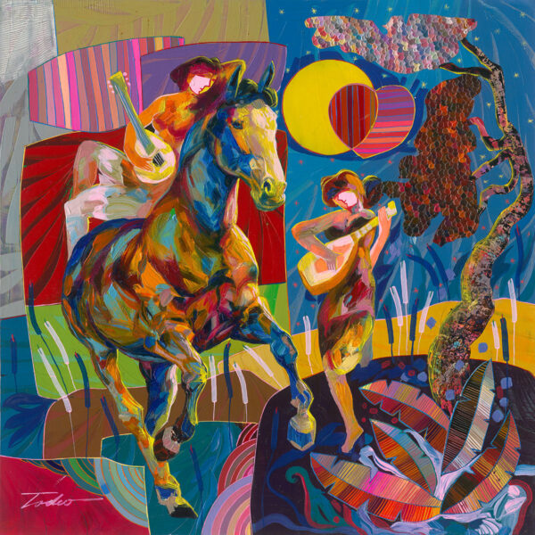 By My Side, Canvas Painting by Tadeo Zavaleta, 32x32 streched and framed - Image 3