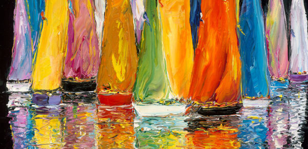 Nuit Flamboyante, limited edition embellished giclee on canvas by Duaiv, 48x42 - Image 4