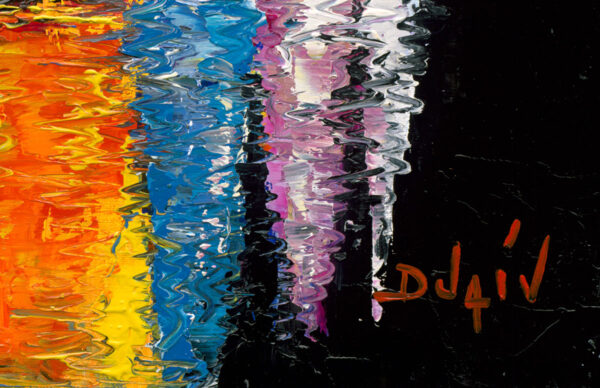 Nuit Flamboyante, limited edition embellished giclee on canvas by Duaiv, 48x42 - Image 5