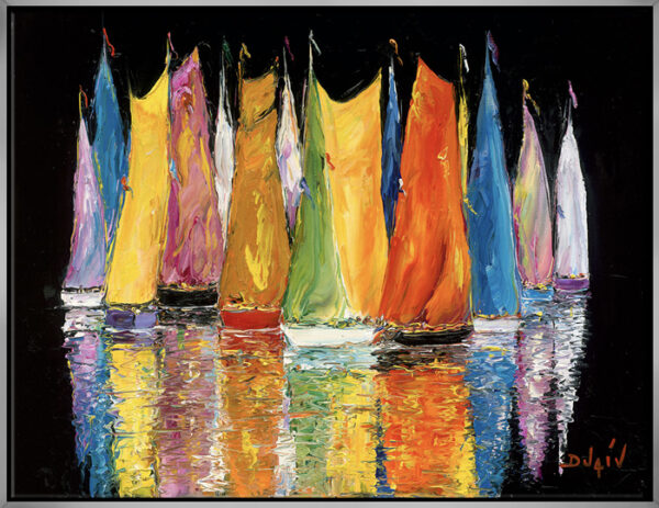 Nuit Flamboyante, limited edition embellished giclee on canvas by Duaiv, 48x42 - Image 6