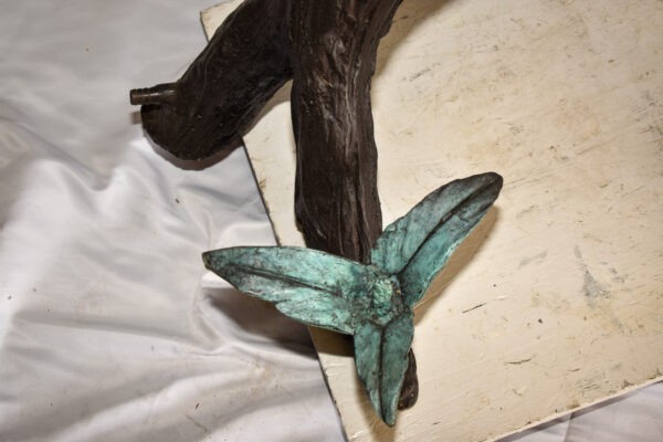 Two Herons on a Tree log Bronze Fountain Statue 38" x 19" x 64"H - Image 11