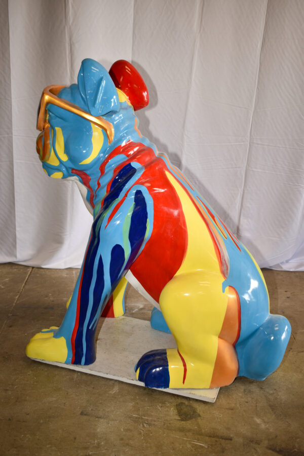Giant Graffiti Looking British Bulldog with Glasses Resin Statue 29"x 50" x 50"H - Image 7