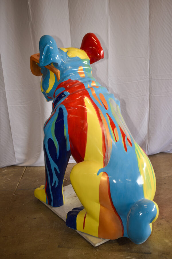 Giant Graffiti Looking British Bulldog with Glasses Resin Statue 29"x 50" x 50"H - Image 8