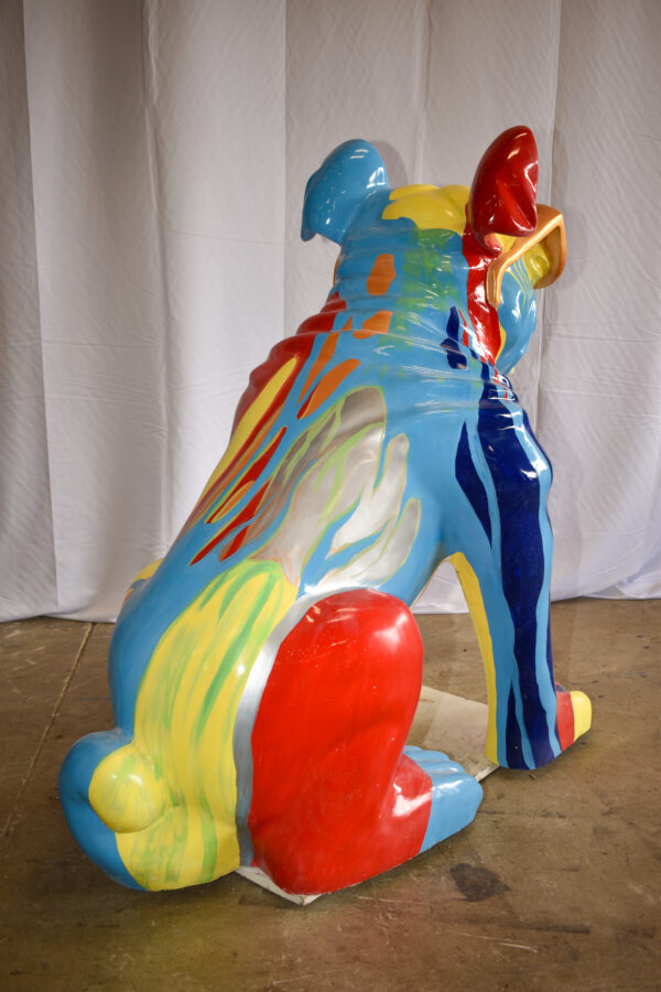 Giant Graffiti Looking British Bulldog with Glasses Resin Statue 29"x 50" x 50"H - Image 10