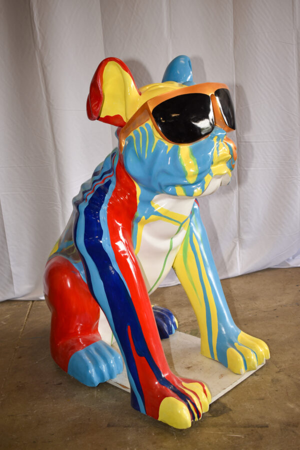 Giant Graffiti Looking British Bulldog with Glasses Resin Statue 29"x 50" x 50"H - Image 12