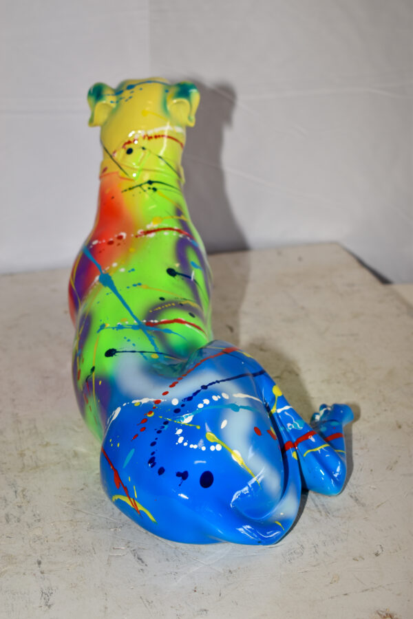 Modern Graffiti Sitting Greyhound Dog Resin Statue 19" x 9" x 12"H - Image 7