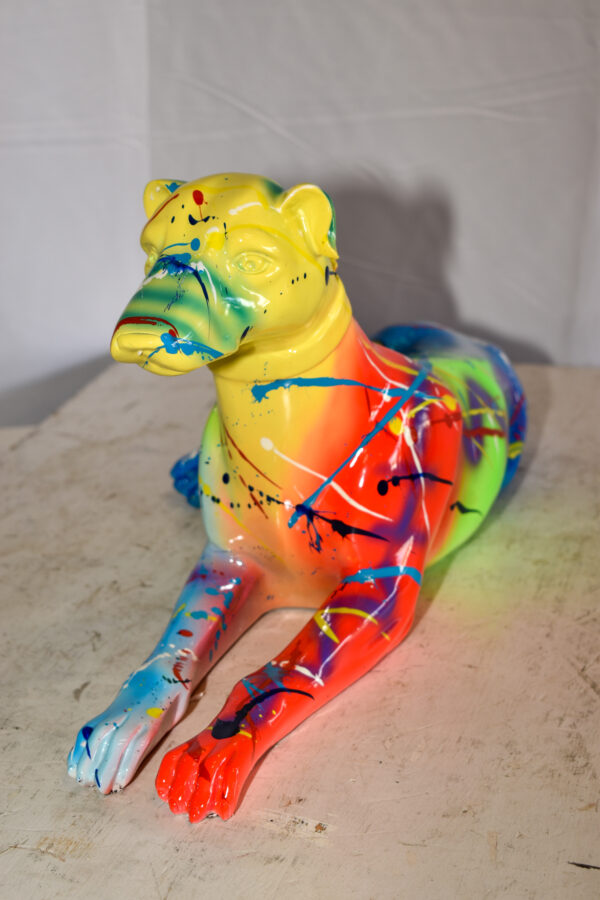 Modern Graffiti Sitting Greyhound Dog Resin Statue 19" x 9" x 12"H - Image 11