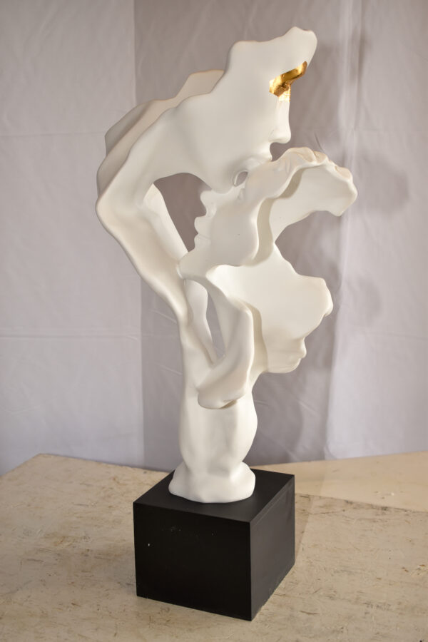 Abstract Modern Lovers White Resin Statue 12" x 8" x 26"H - Image 8