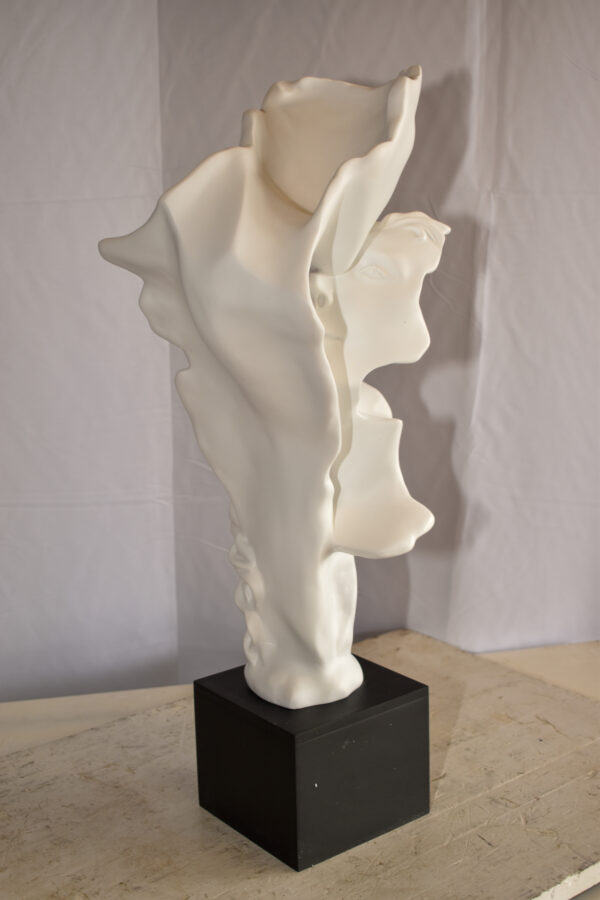 Abstract Modern Lovers White Resin Statue 12" x 8" x 26"H - Image 9