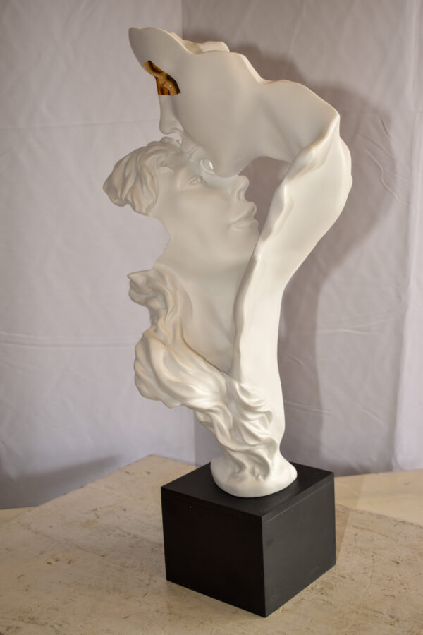 Abstract Modern Lovers White Resin Statue 12" x 8" x 26"H - Image 11