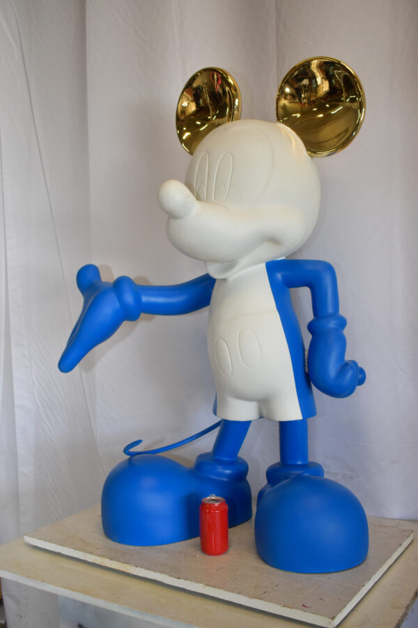 Chic Blue and White Giant Mickey Mouse Resin Statue 31" x 15" x 48"H - Image 4