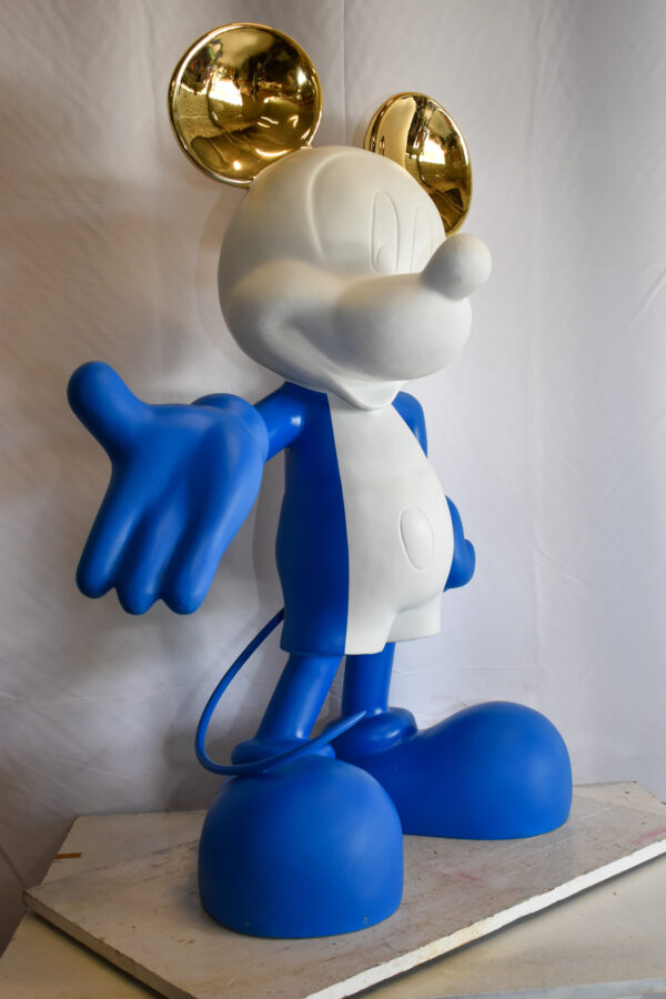Chic Blue and White Giant Mickey Mouse Resin Statue 31" x 15" x 48"H - Image 5