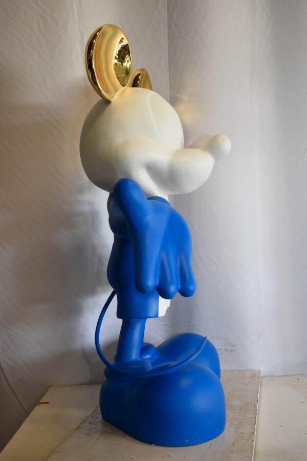 Chic Blue and White Giant Mickey Mouse Resin Statue 31" x 15" x 48"H - Image 6