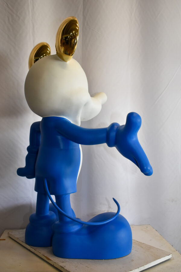 Chic Blue and White Giant Mickey Mouse Resin Statue 31" x 15" x 48"H - Image 7