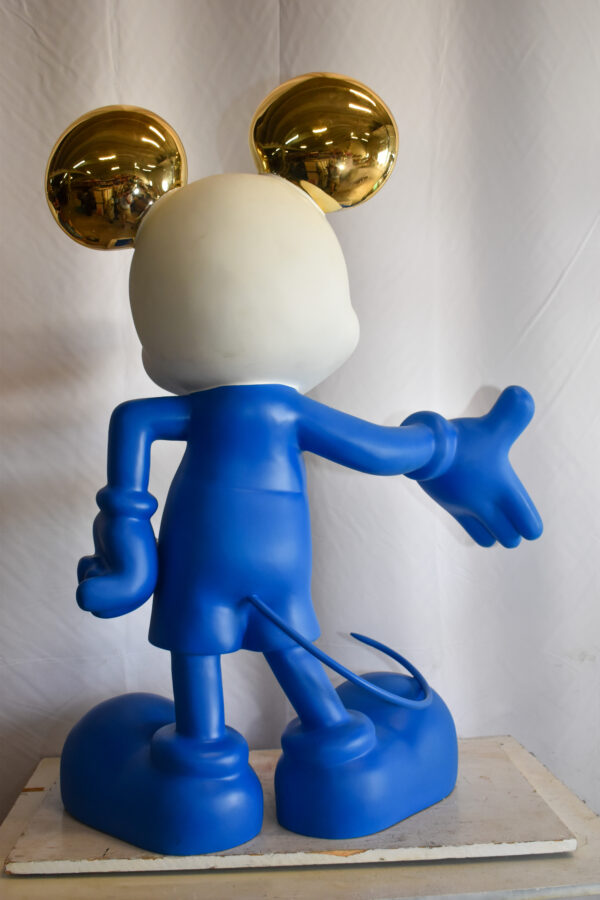 Chic Blue and White Giant Mickey Mouse Resin Statue 31" x 15" x 48"H - Image 8