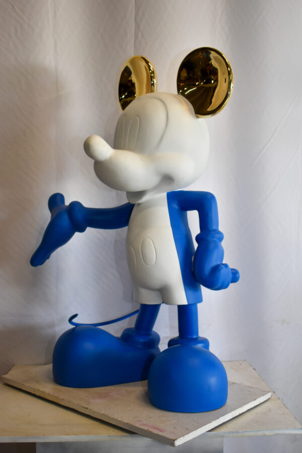 Chic Blue and White Giant Mickey Mouse Resin Statue 31" x 15" x 48"H - Image 11