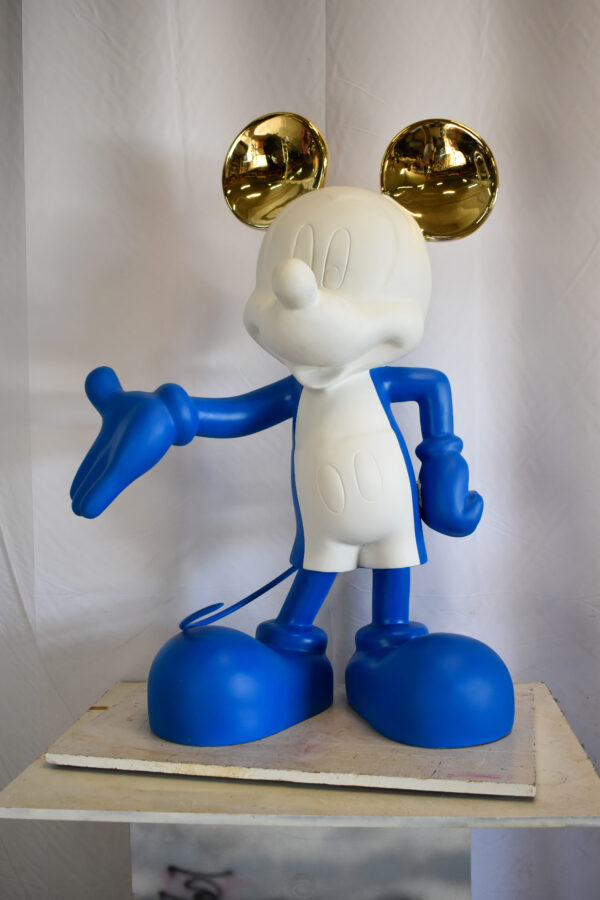 Chic Blue and White Giant Mickey Mouse Resin Statue 31" x 15" x 48"H - Image 12