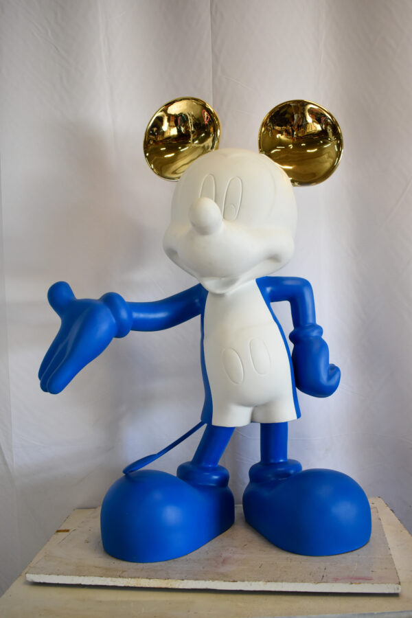 Chic Blue and White Giant Mickey Mouse Resin Statue 31" x 15" x 48"H - Image 13