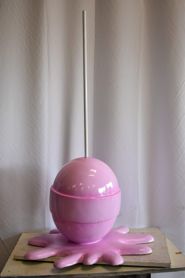 Giant Modern Pink Melting Lollipop Resin Statue 31" x 27" x 56"H - Image 7