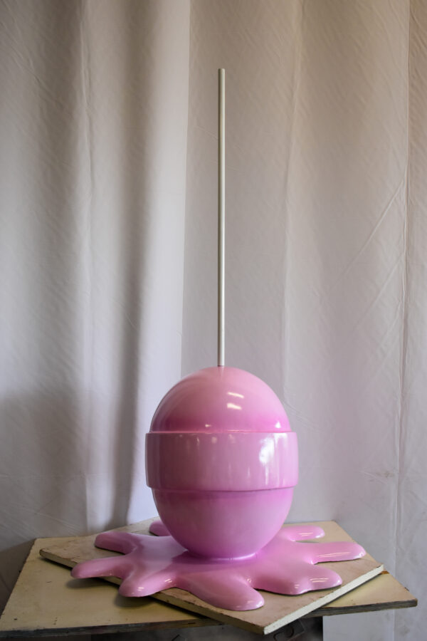Giant Modern Pink Melting Lollipop Resin Statue 31" x 27" x 56"H - Image 10